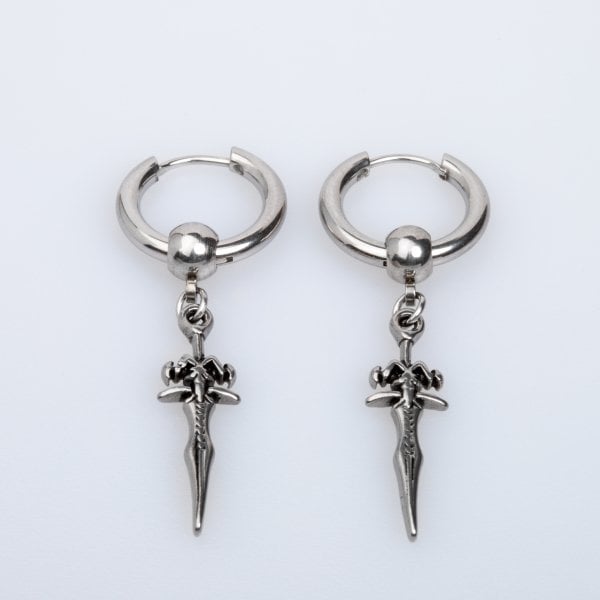 Steel Earring Gothic - Double