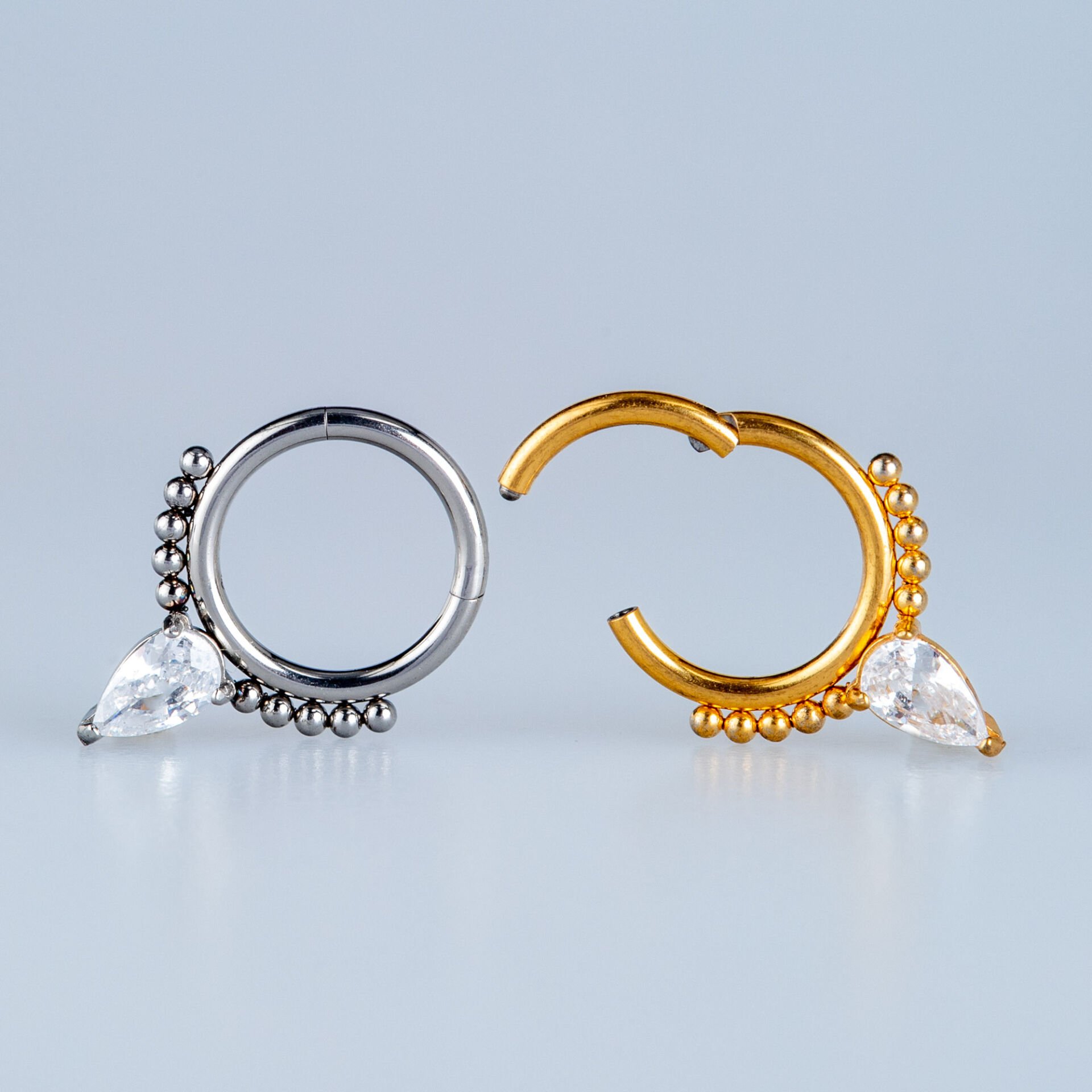 Piercing Çelik Halka Segment Damla taş