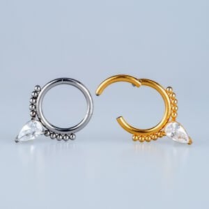 Piercing Çelik Halka Segment Damla taş
