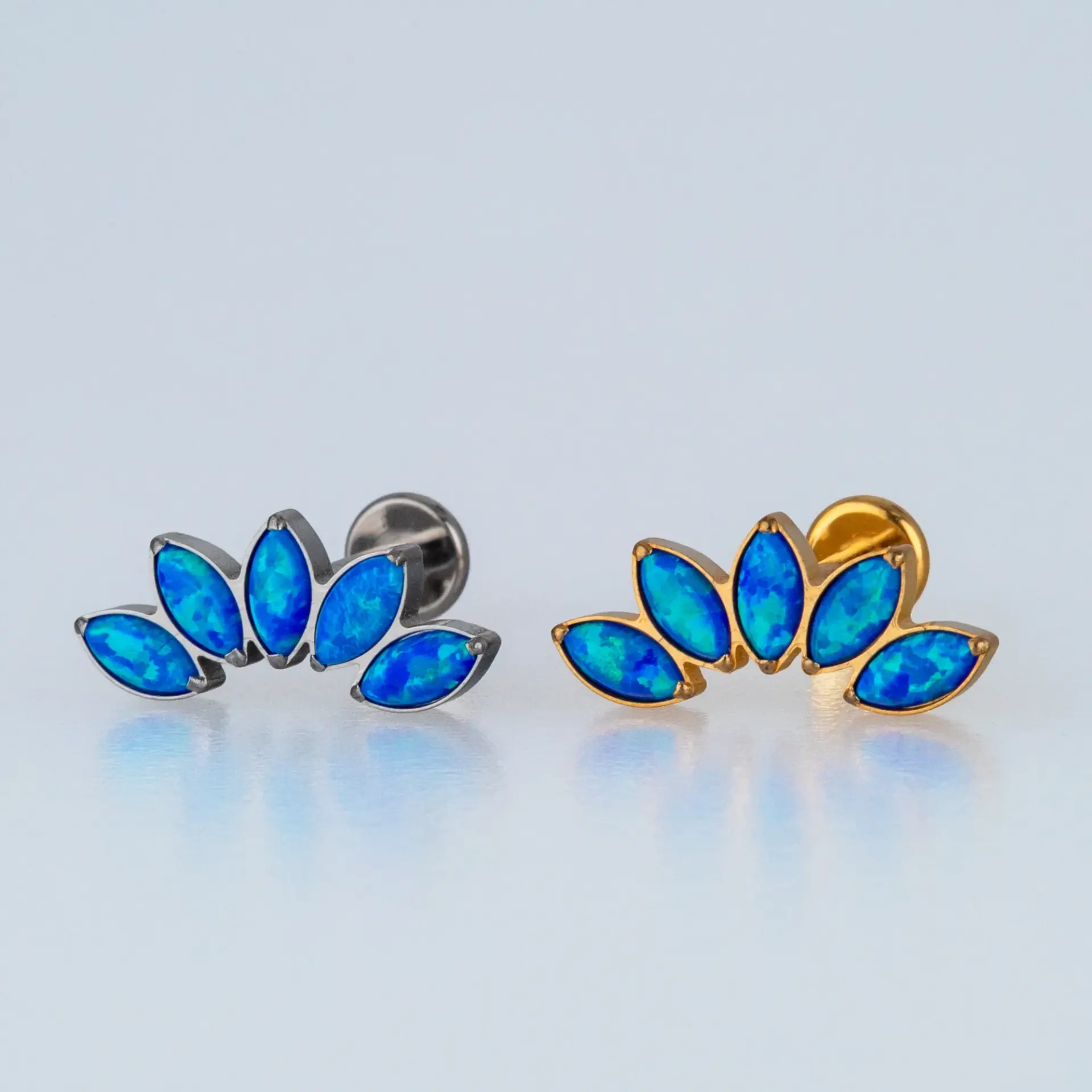 Piercing G23 Titanyum Tragus Opal Lotus Sarı 8mm
