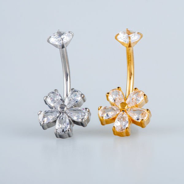 Piercing Çelik Göbek Çiçek