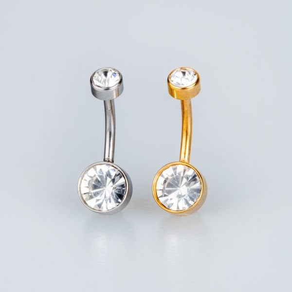 Piercing Çelik Göbek 5x8mm Taş