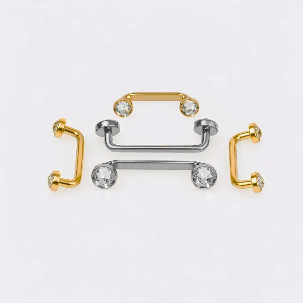 Toptan Titanyum Dermal Surface Piercing 4mm Taş Beyaz 12mm
