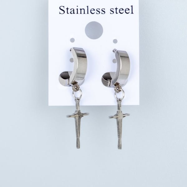 حلق متقاطع من الصلب - زوج