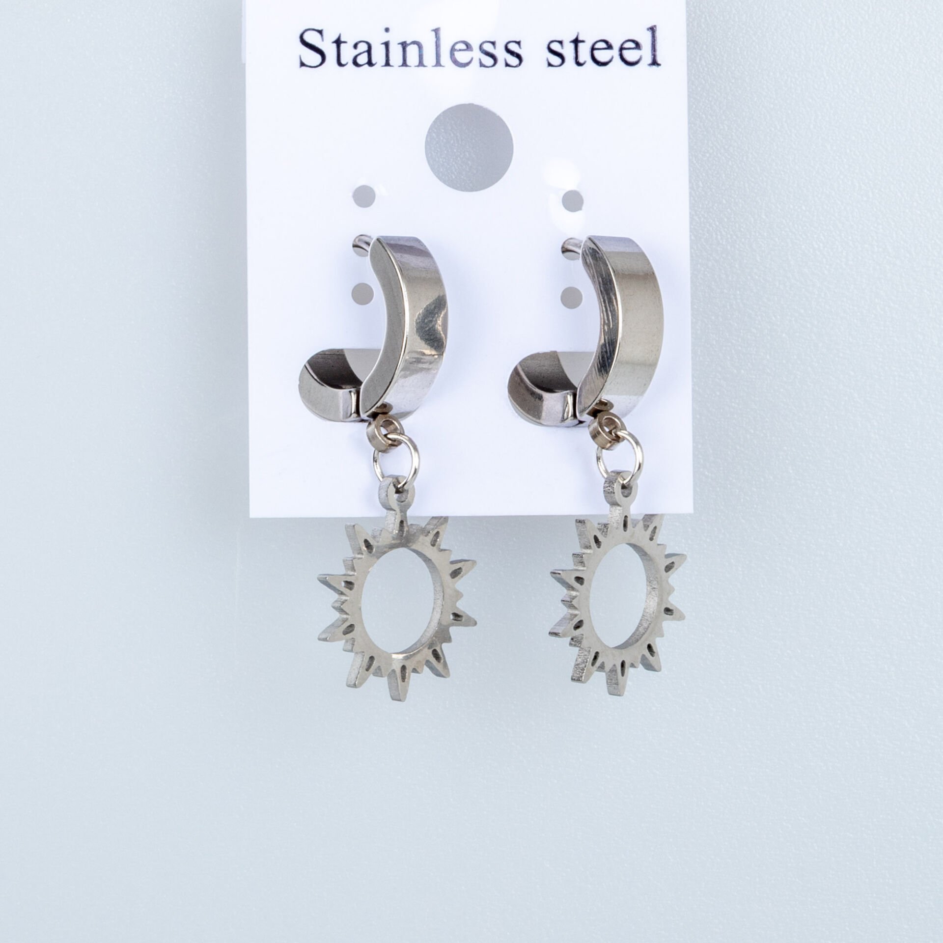 Steel Earring Sun - Pair