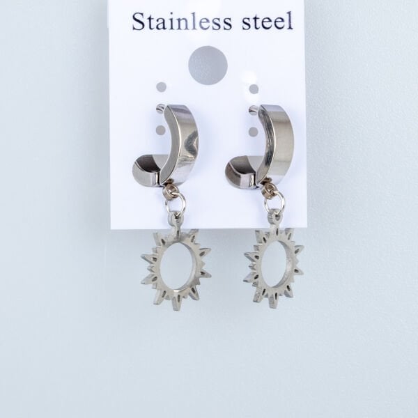 Steel Earring Sun - Pair