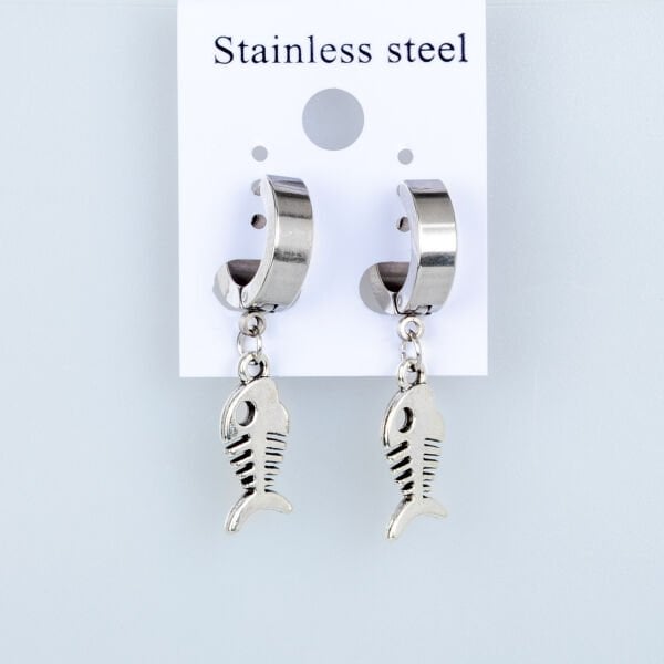 Çelik Küpe Balık - Çift