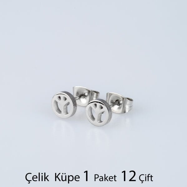 Çelik Küpe Barış Sembolu Paket