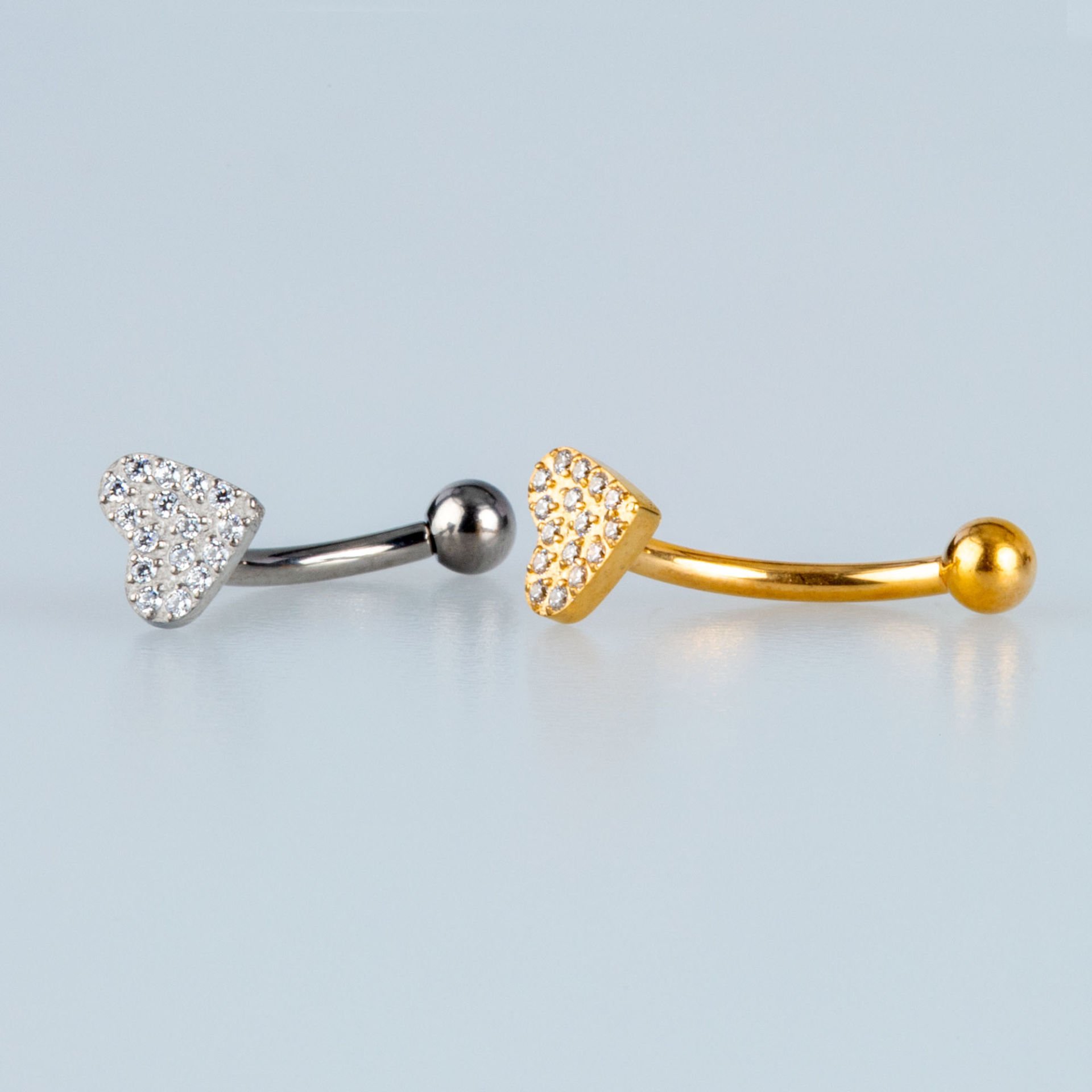 Piercing Titanyum Rook Kalp Beyaz
