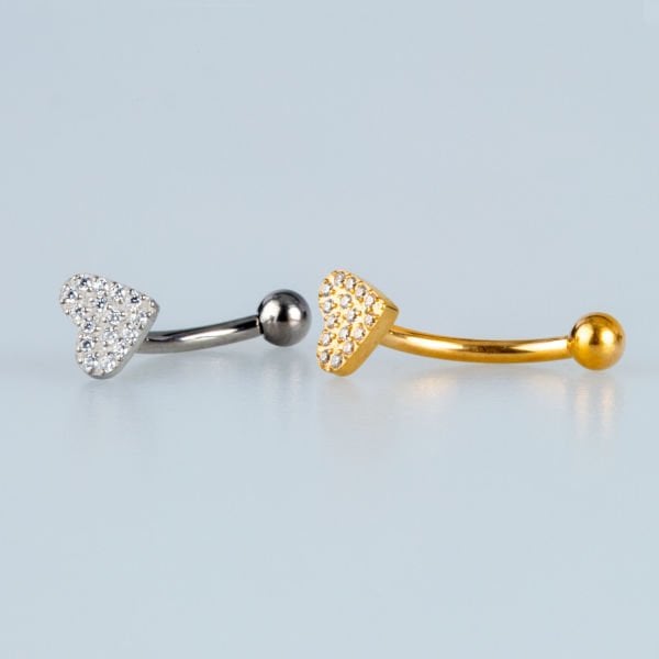 Piercing Titanyum Rook Kalp Beyaz