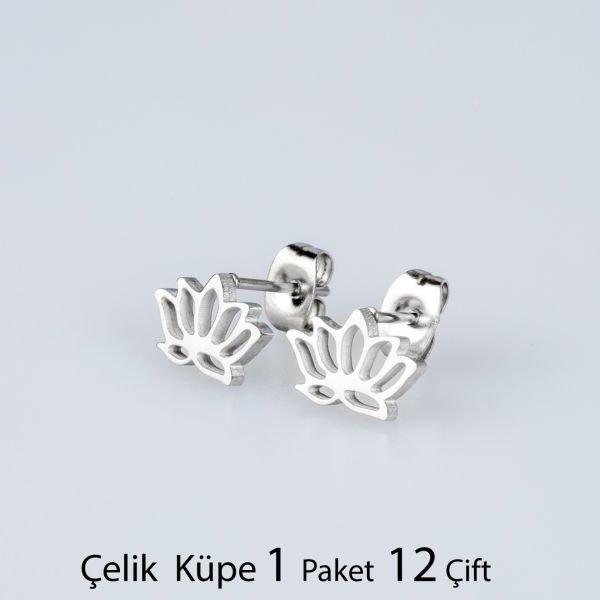 Çelik Küpe Lotus Paket