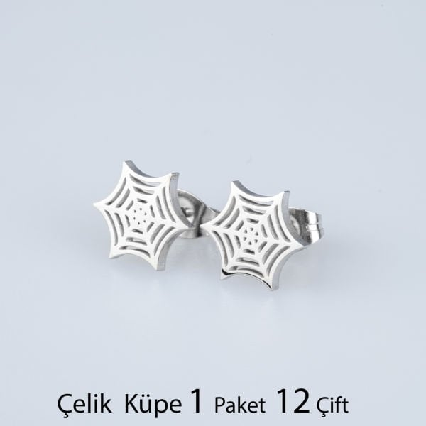 Steel Earring Spider Web Package
