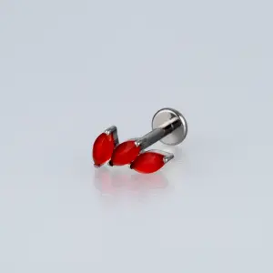 Piercing G23 Titanyum Tragus Doğal Taşlı Renk 3