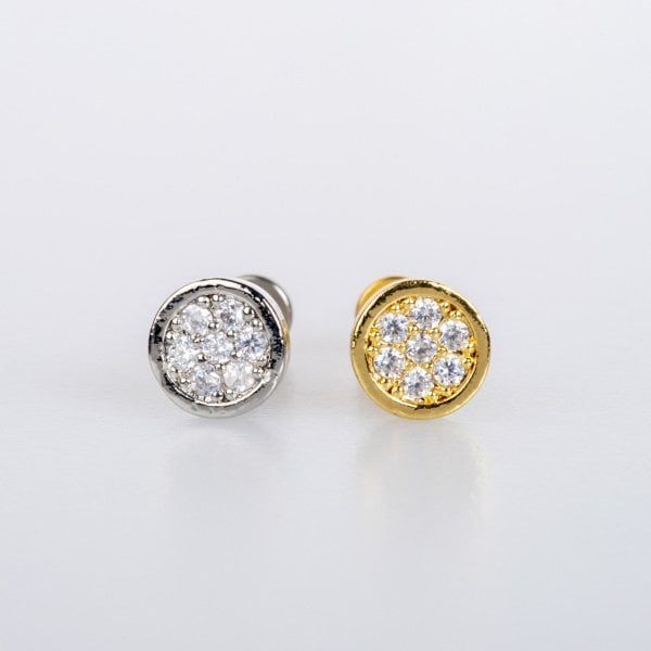 Piercing Tragus Round Stone Yellow 8mm