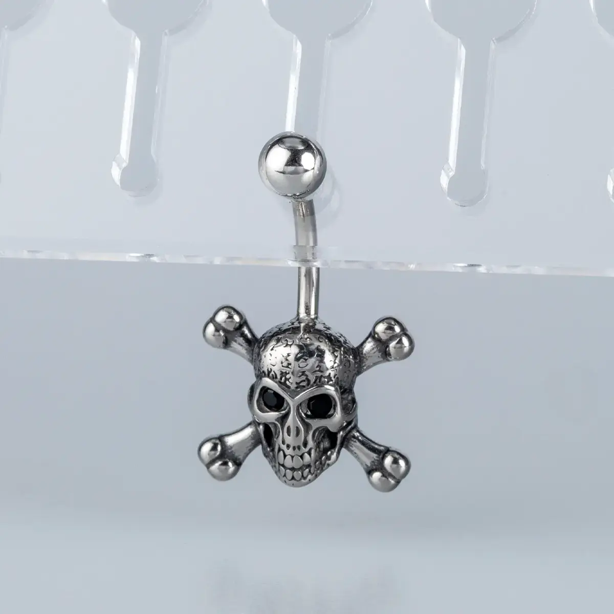 Toptan Piercing 316L Cerrahi Çelik Gotik Kurukafa Göbek Vos Etnik Takı
