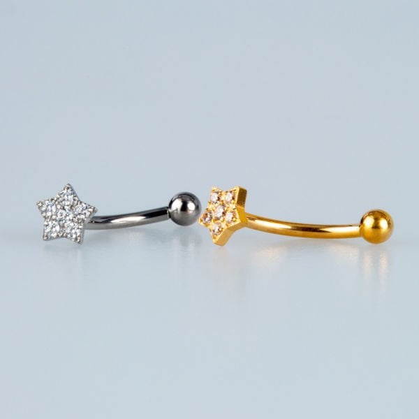 Piercing Titanyum Rook Yıldız Beyaz