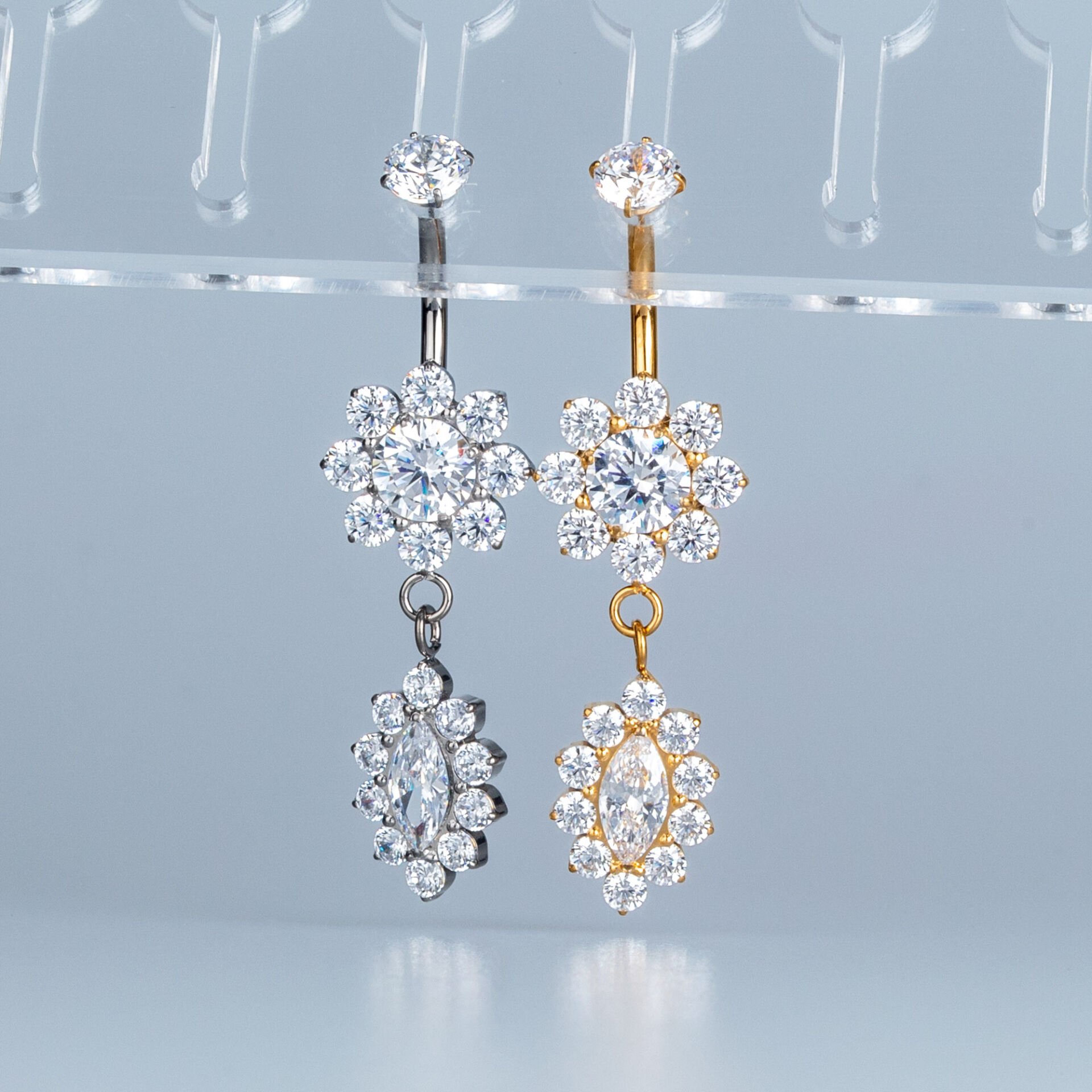 Piercing Titanyum Göbek Fashion Beyaz