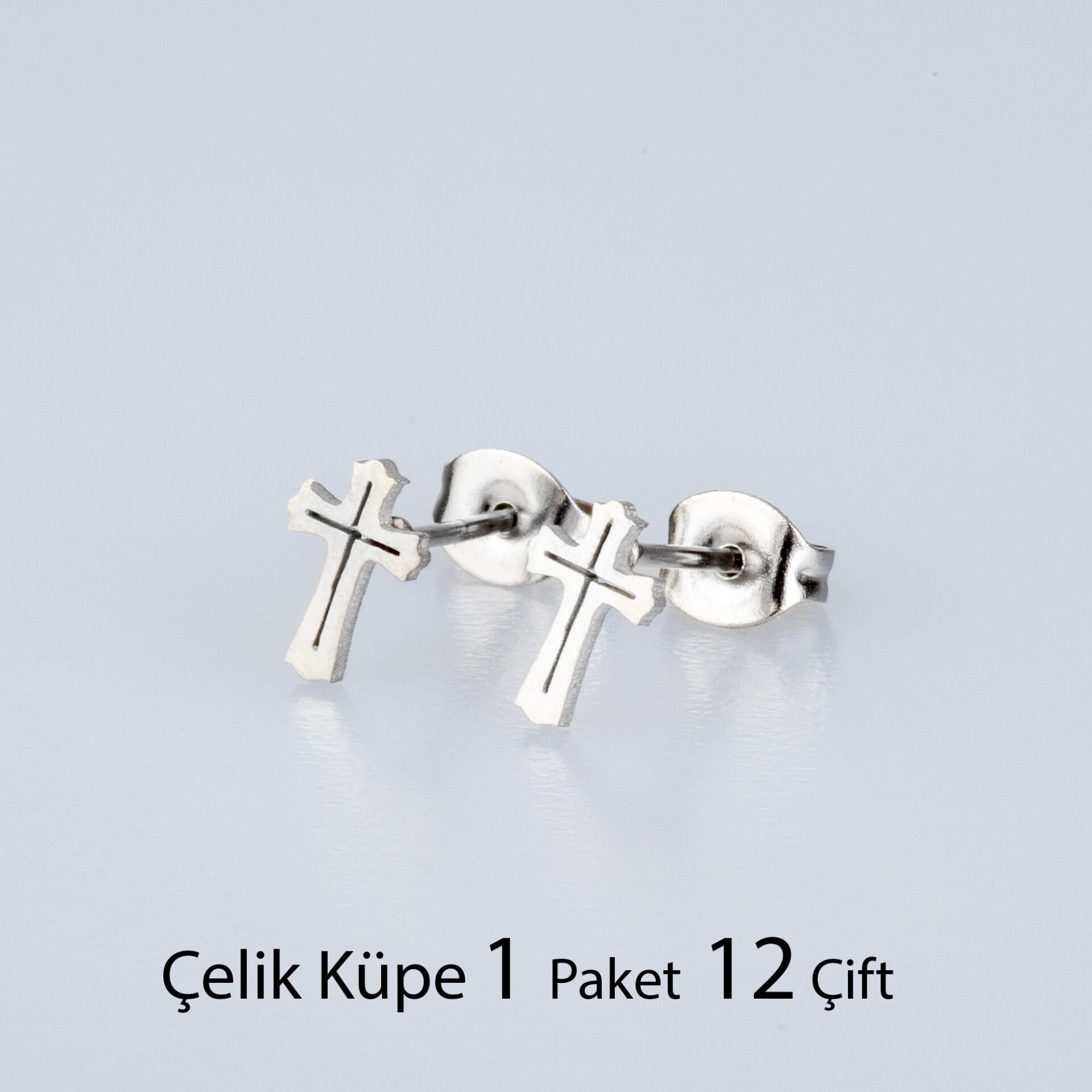 Steel Earrings Cross Package
