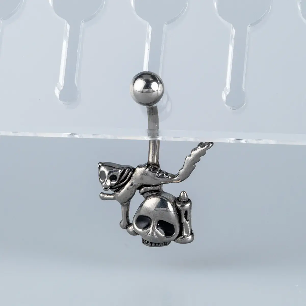 Toptan Piercing 316L Cerrahi Çelik Gotik Kedili Göbek Vos Etnik Takı