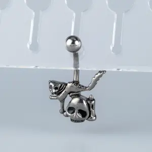 Toptan Piercing 316L Cerrahi Çelik Gotik Kedili Göbek Vos Etnik Takı