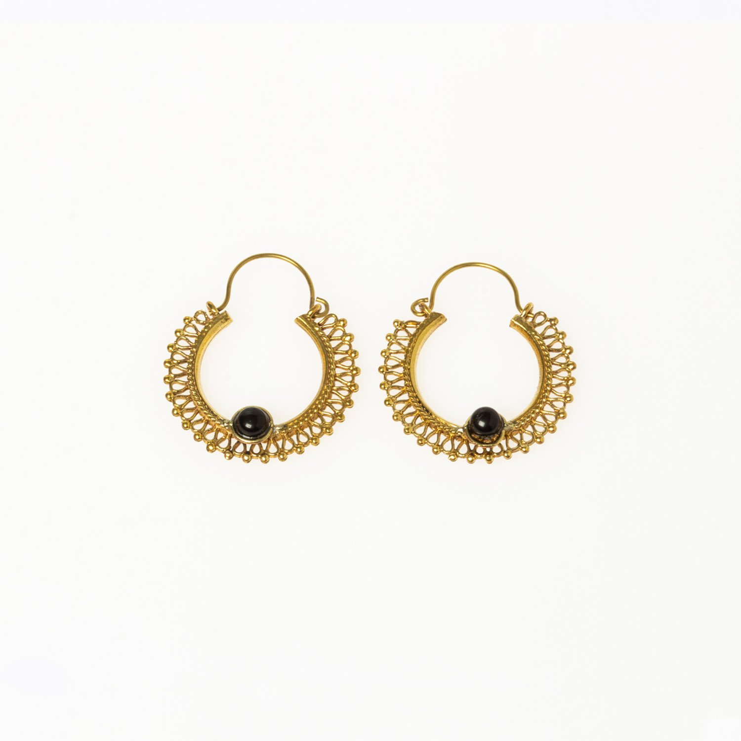 Brass Earrings with Stone Mix