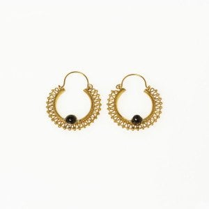 Brass Earrings with Stone Mix