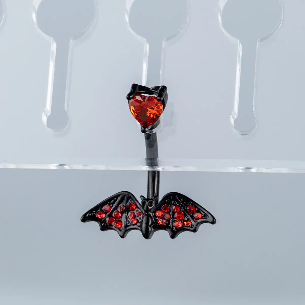 Toptan Piercing 316L Cerrahi Çelik Gotik Kırmızı Kalp Yarasa Göbek Vos Etnik Takı