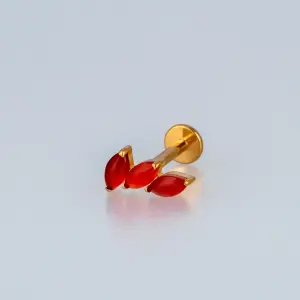 Piercing G23 Titanyum Tragus Doğal Taşlı Renk 3