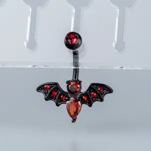Toptan Piercing 316L Cerrahi Çelik Gotik Kırmızı Damla Yarasa Göbek Vos Etnik Takı