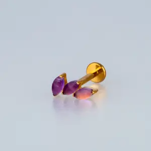 Piercing G23 Titanyum Tragus Doğal Taşlı Renk 5