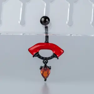 Toptan Piercing 316L Cerrahi Çelik Gotik Kırmızı Dudak Göbek Vos Etnik Takı