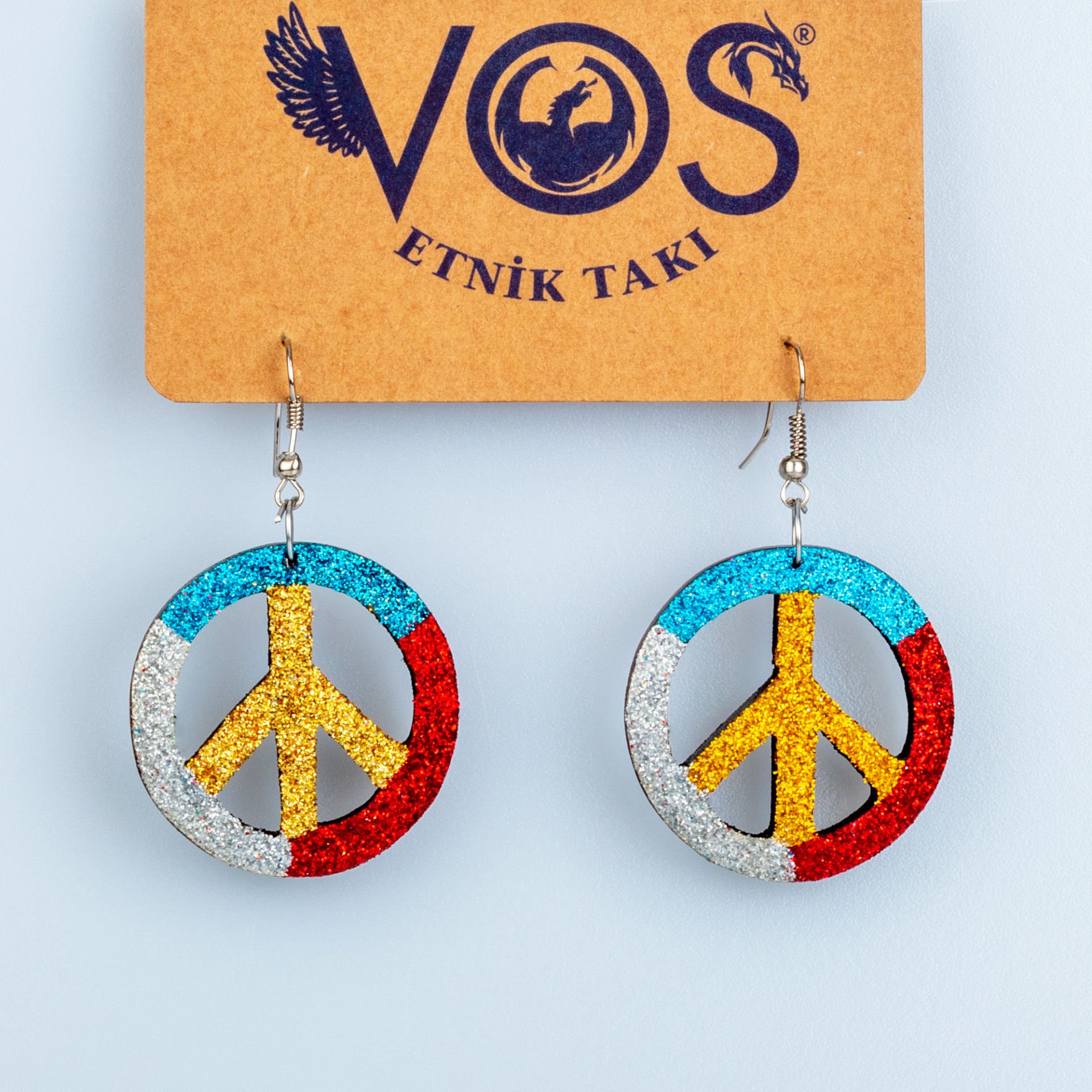 Wooden Earring Peace