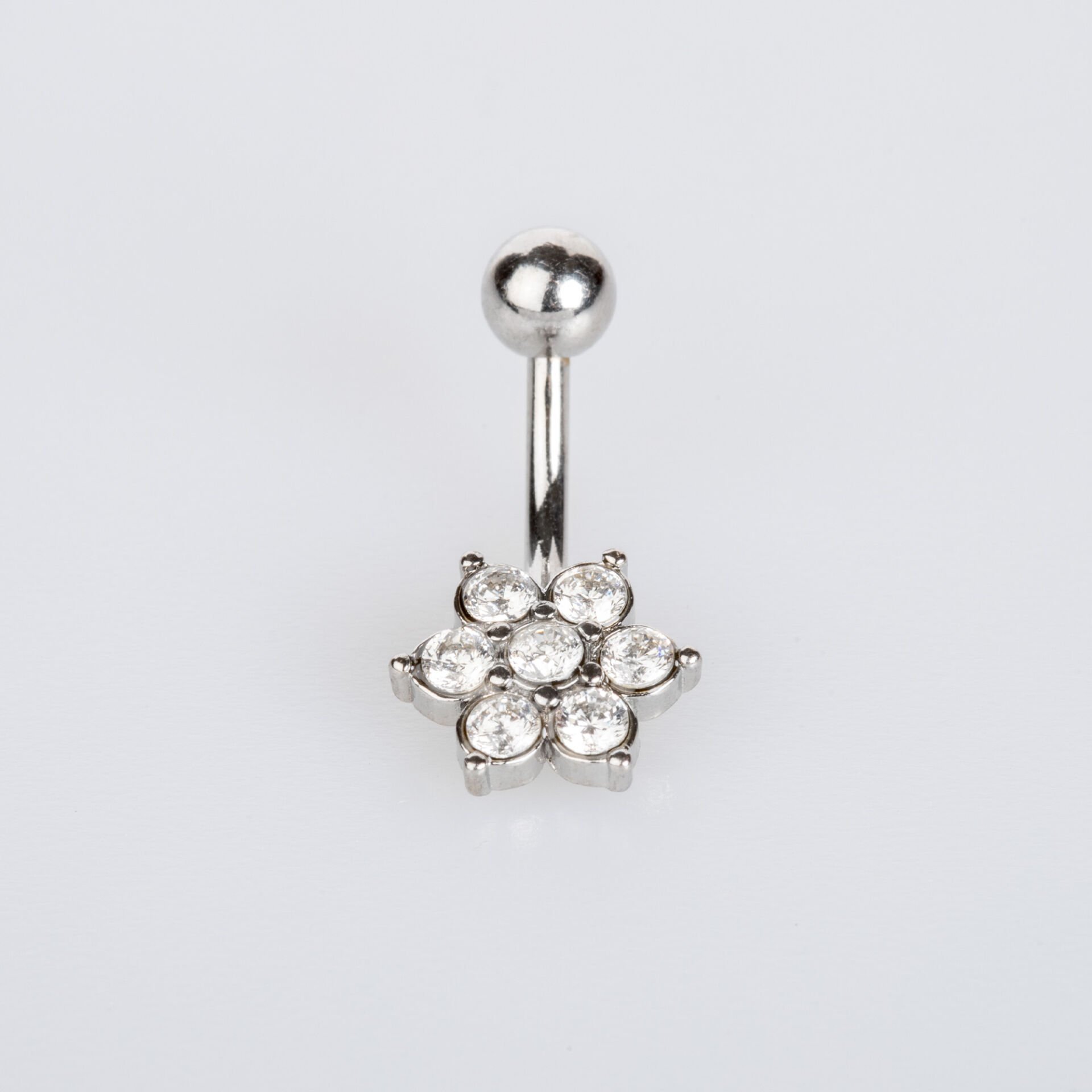 Piercing Göbek Çiçek Beyaz