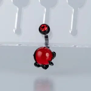 Toptan Piercing 316L Cerrahi Çelik Gotik Kırmızı Küre Pençe Göbek Vos Etnik Takı