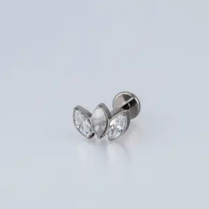 Piercing G23 Titanyum Tragus Doğal Taşlı Lotus Renk 2