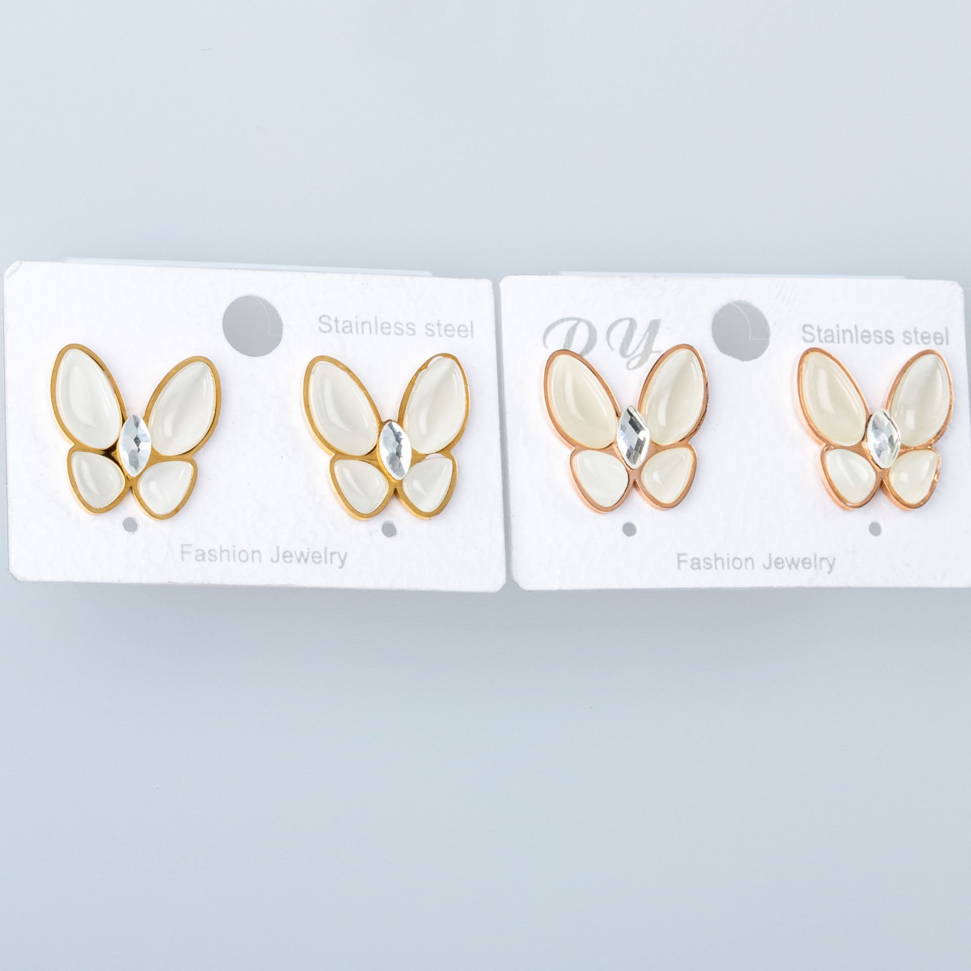 Steel Earring Butterfly - Double