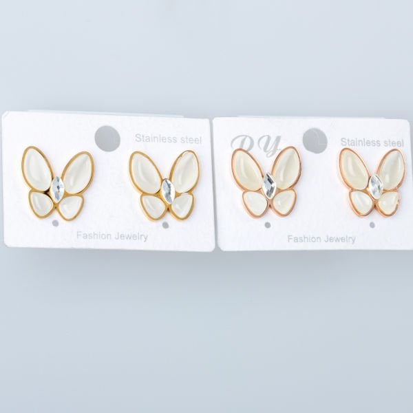 Steel Earring Butterfly - Double