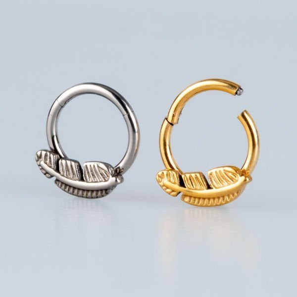 Piercing Titanium Segment Ring Feather