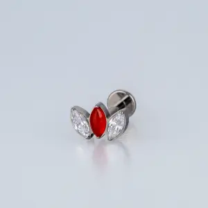 Piercing G23 Titanyum Tragus Doğal Taşlı Lotus Renk 6
