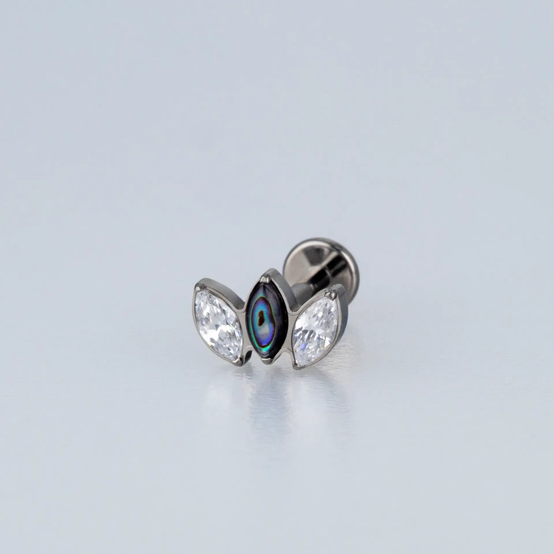 Piercing G23 Titanyum Tragus Doğal Taşlı Lotus Renk 7