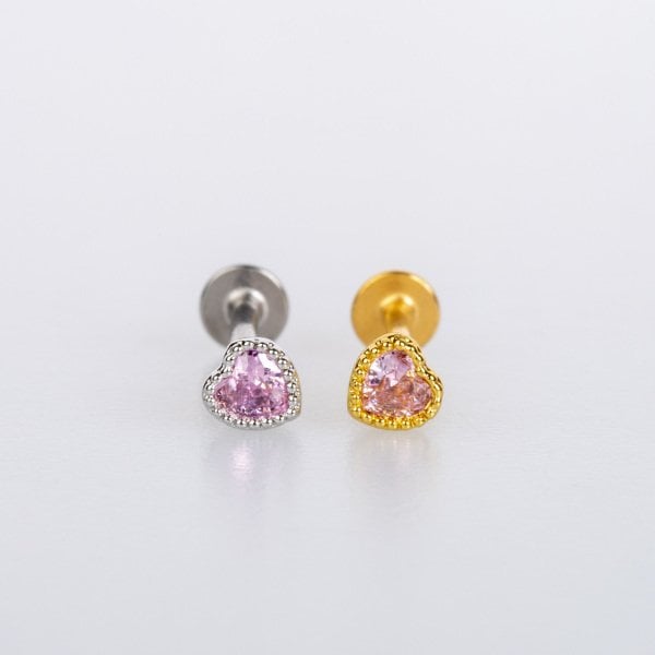 Piercing Tragus Heart Yellow 8mm