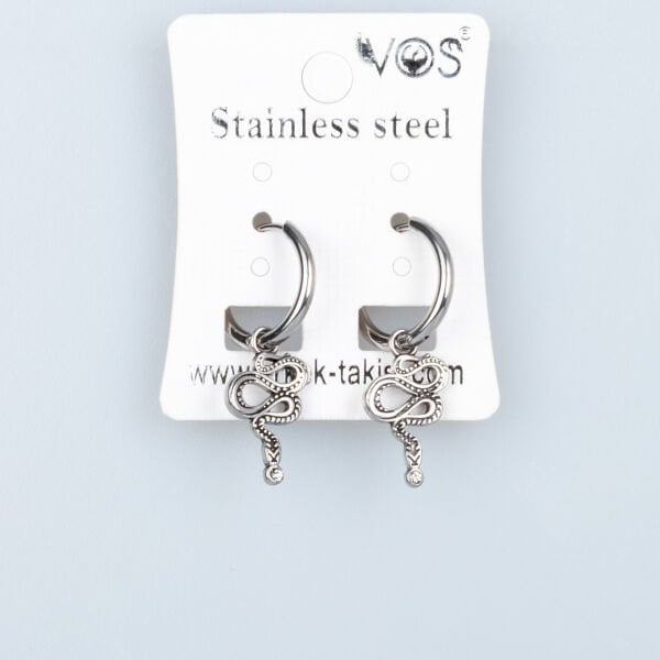 Çelik Küpe Yılan-Çift