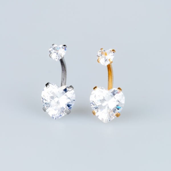 ثقب السرة 10 ملم حجر القلب الأصفر