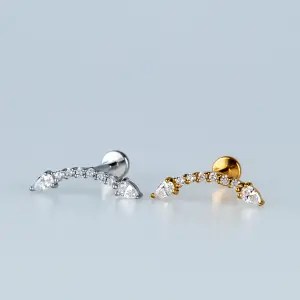 Toptan Piercing 316L Cerrahi Çelik İki Ucu Damla Tragus Vos Etnik Takı