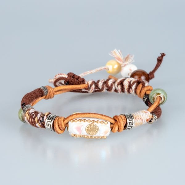 Ethnic Knitted Natural Stone Bracelet