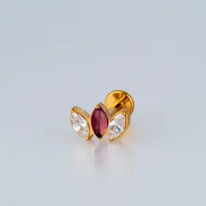 Piercing G23 Titanyum Tragus Doğal Taşlı Lotus Renk 5