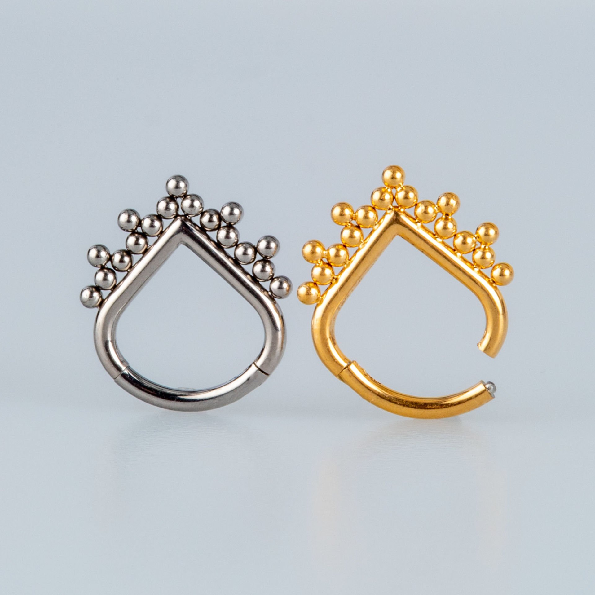 Piercing Titanyum Segment Halka Damla