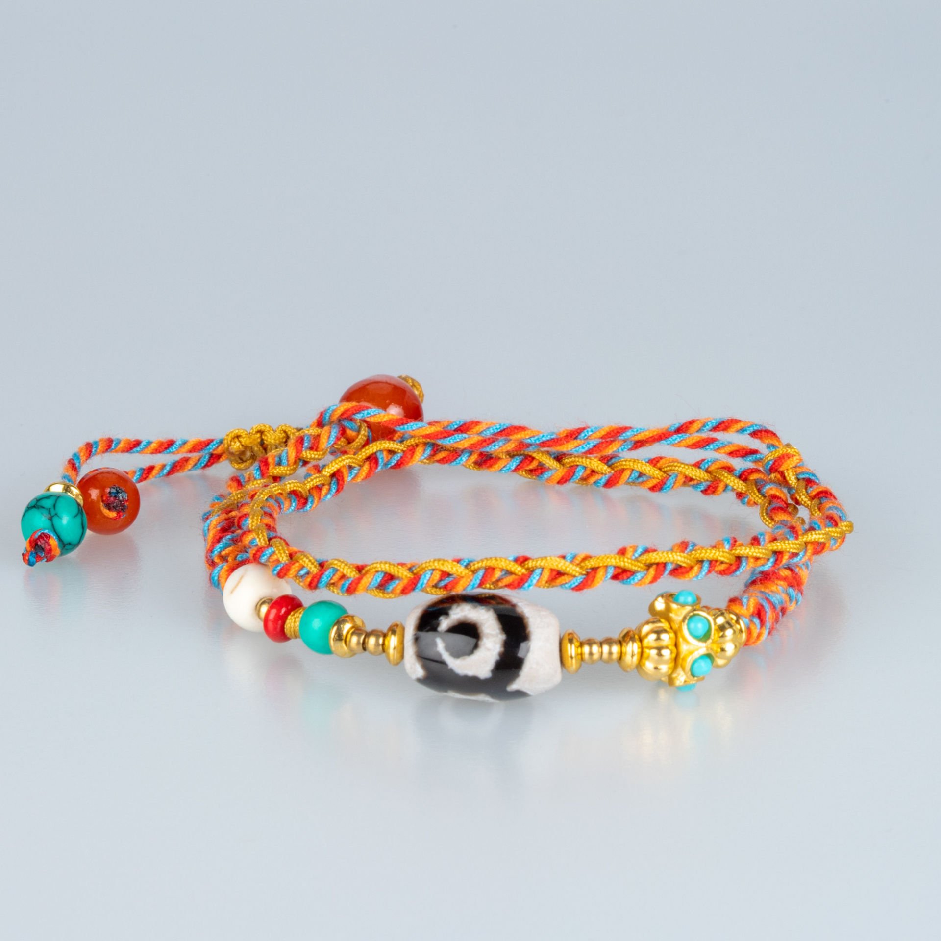 Ethnic Knitted Natural Stone Bracelet