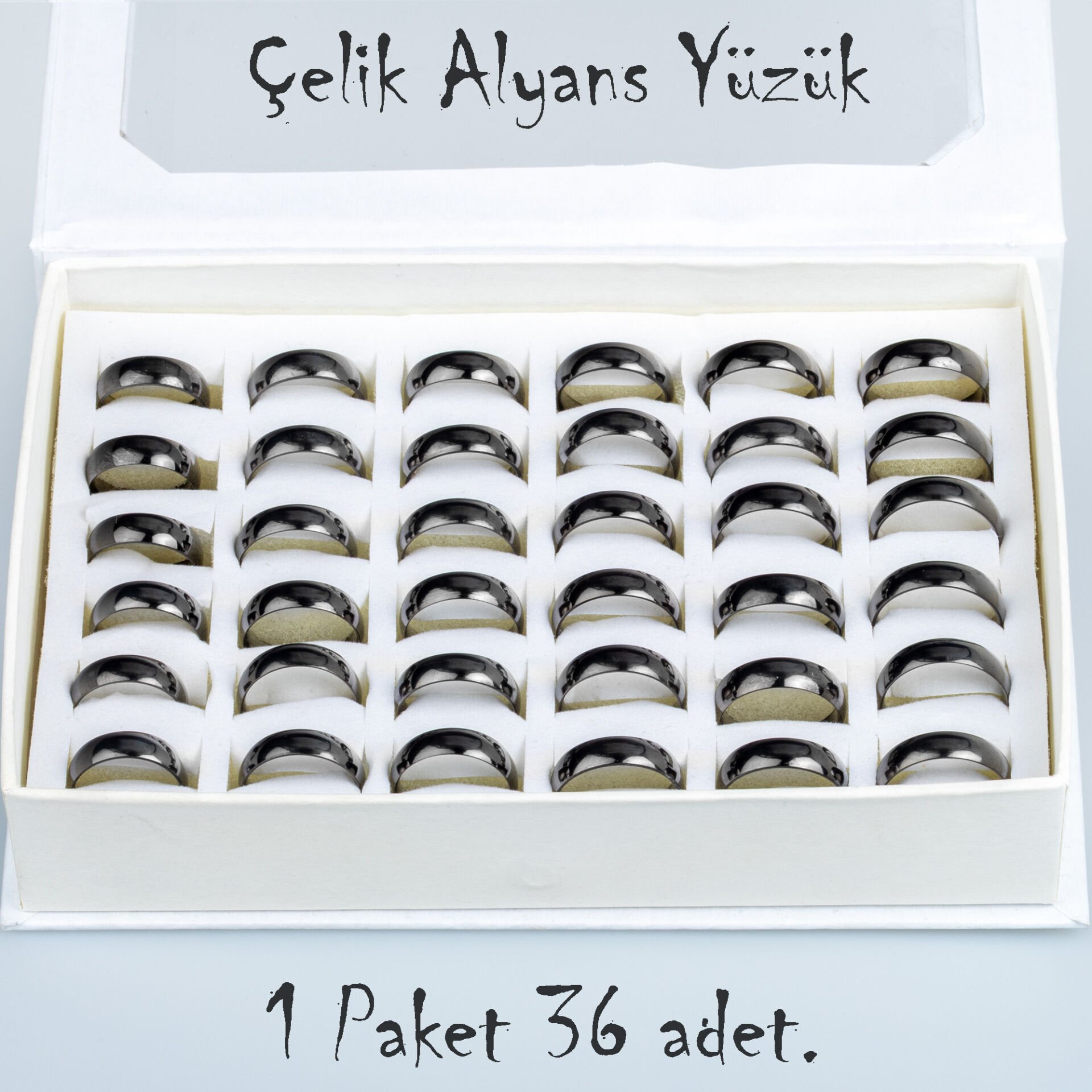 Steel Wedding Ring Pack 36 Pieces