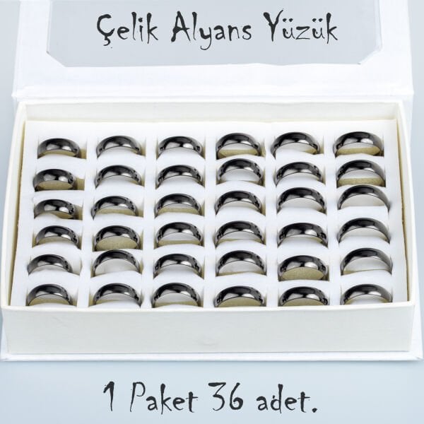 Steel Wedding Ring Pack 36 Pieces
